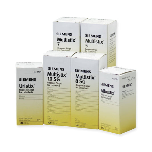 Siemens Uristix 4 Urinalysis Reagent Strips, Glucose, Leucocytes, Nitrite, Protein, 100 Count - 10312569-Single - LL Medico