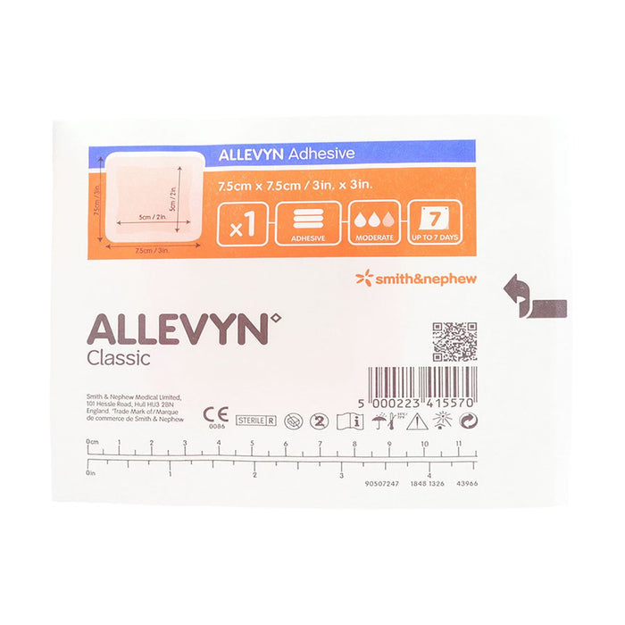Smith & Nephew Allevyn Adhesive Foam Dressing, Bordered Square Sterile — 3" x 3"