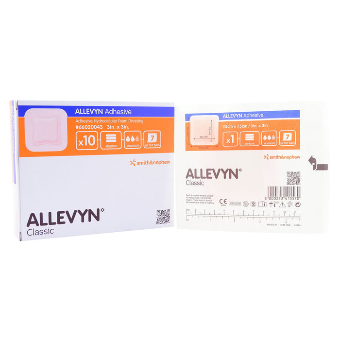 Smith & Nephew Allevyn Adhesive Foam Dressing, Bordered Square Sterile - 66020043 - LL Medico