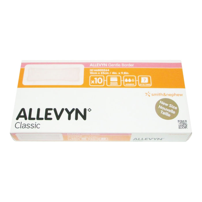 Smith & Nephew Allevyn Gentle Border Foam Dressing, Bordered, Sterile — 4" x 10"