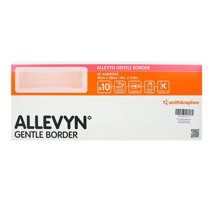 Smith & Nephew Allevyn Gentle Border Foam Dressing, Bordered, Sterile — 4" x 12"