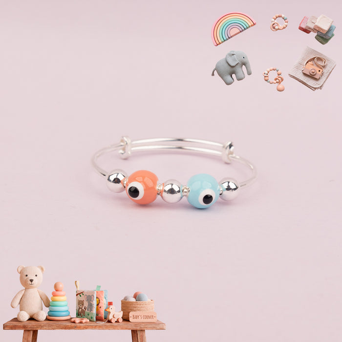 Soft Evil Eye duo Adjustable Baby Kada