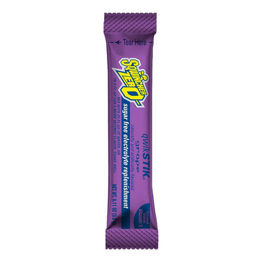 Sqwincher Qwik Stik Zero Oral Electrolyte Solution, Grape, 0.11 oz - 159060107-Pack - LL Medico