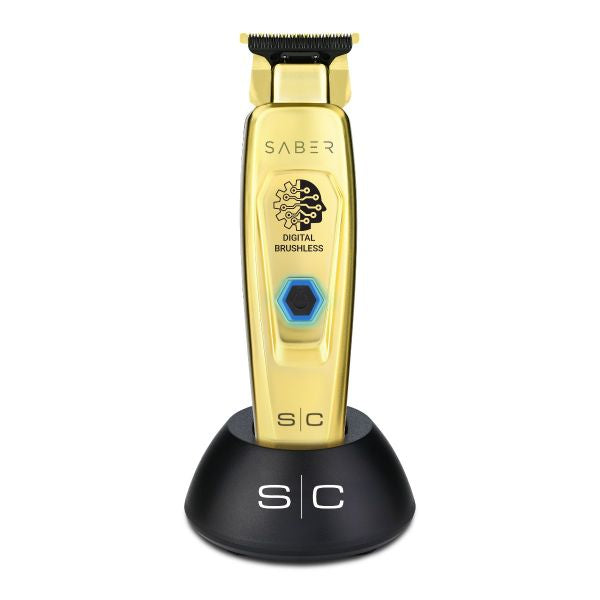 Stylecraft Saber - Professional Full Metal Body Digital Brushless Motor Cordless Hair Trimmer - Gold