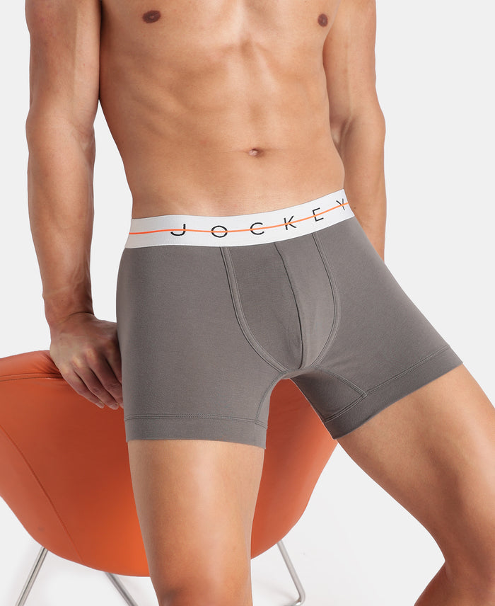 Super Combed Cotton Elastane Stretch Solid Trunk with Ultrasoft Waistband - Gunmetal