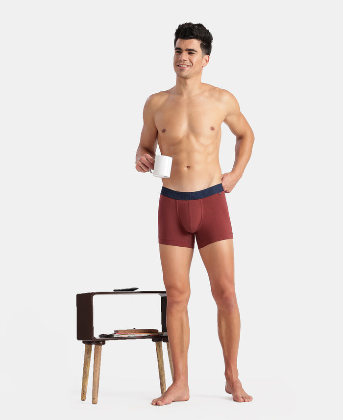 Super Combed Cotton Elastane Stretch Solid Trunk with Ultrasoft Waistband - Port