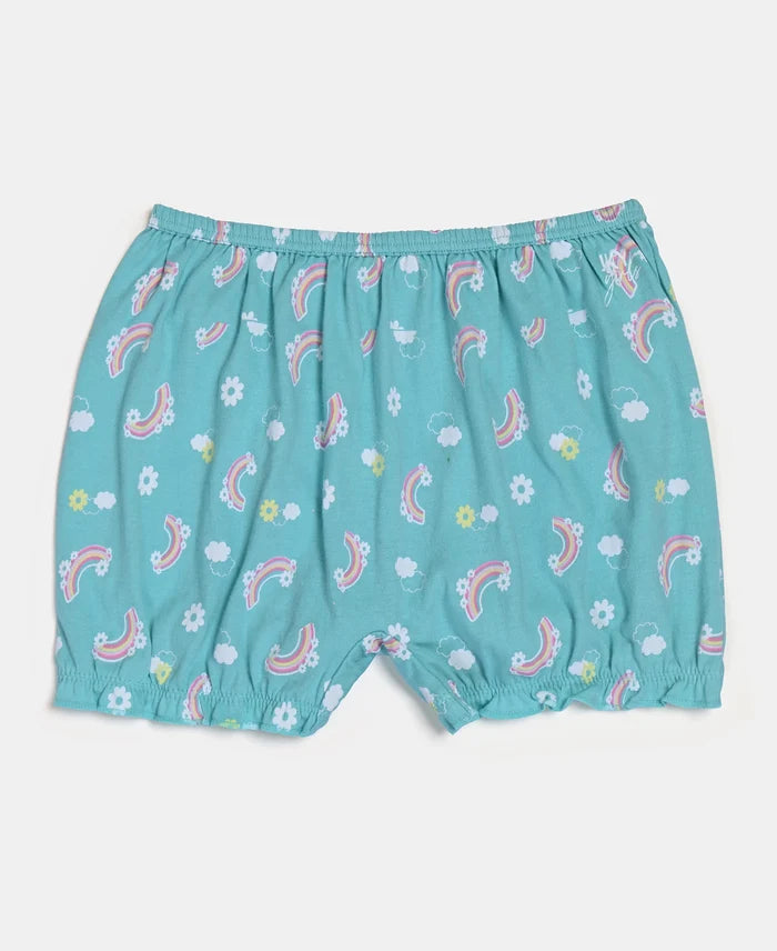 Super Combed Cotton Printed Bloomers with Ultrasoft Waistband - Aqua Sky & Fairy Tail (Pack of 2)