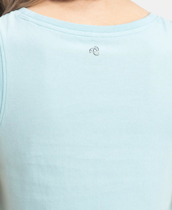 Super Combed Cotton Relaxed Fit Printed Racerback Styled Tank Top - Sea Angel