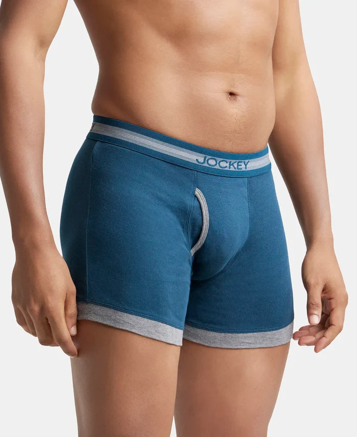 Super Combed Cotton Rib Solid Boxer Brief with StayFresh Treatment - Reflecting Pond & Mid Grey Mel-3