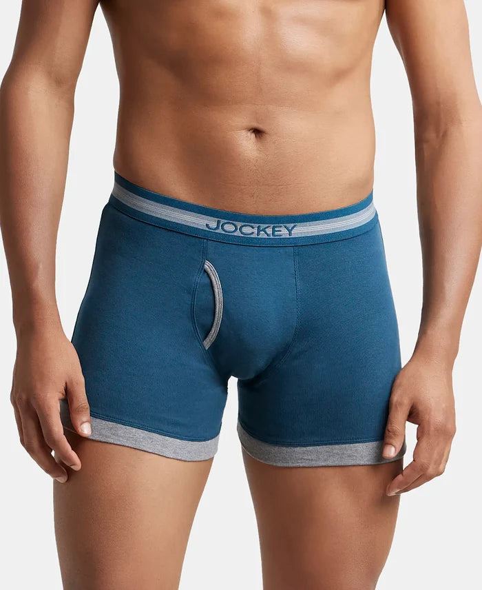Super Combed Cotton Rib Solid Boxer Brief with StayFresh Treatment - Reflecting Pond & Mid Grey Mel-2