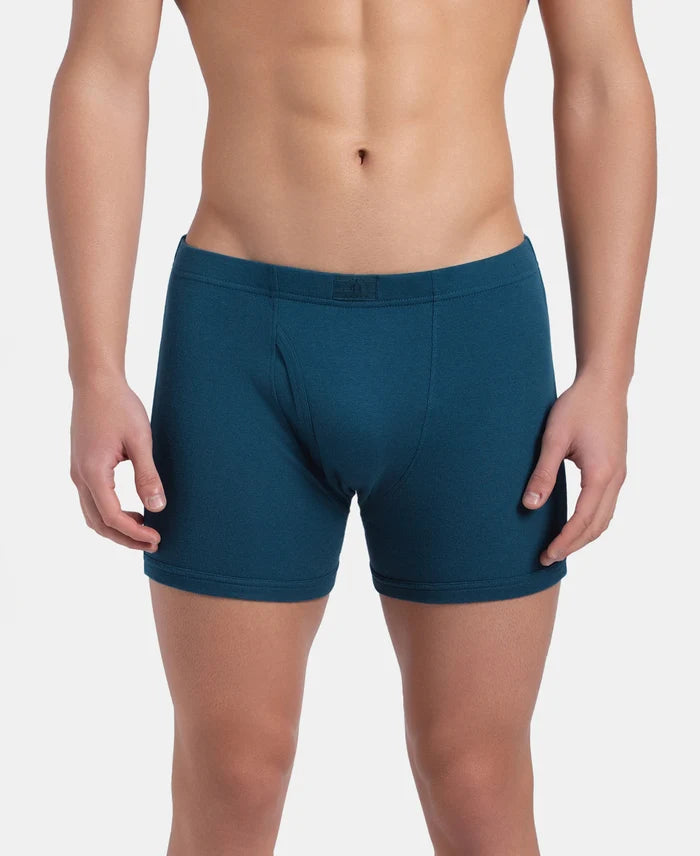 Super Combed Cotton Rib Solid Boxer Brief with Ultrasoft and Durable Waistband - Seaport Teal (Pack of 2)