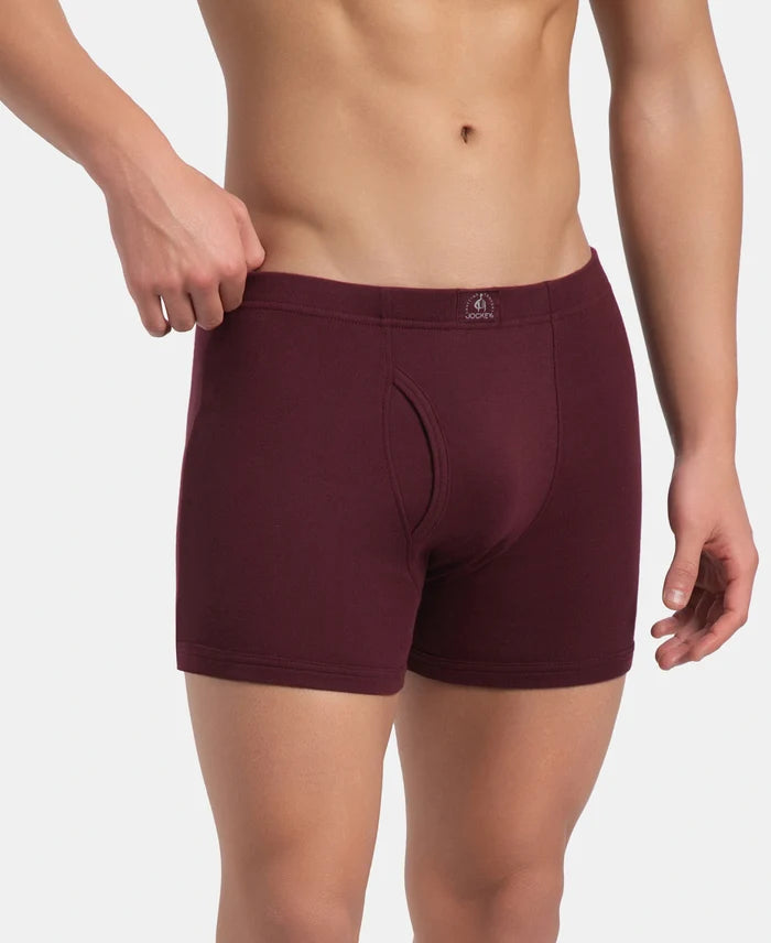 Super Combed Cotton Rib Solid Boxer Brief with Ultrasoft and Durable Waistband - Port Royale (Pack of 2)