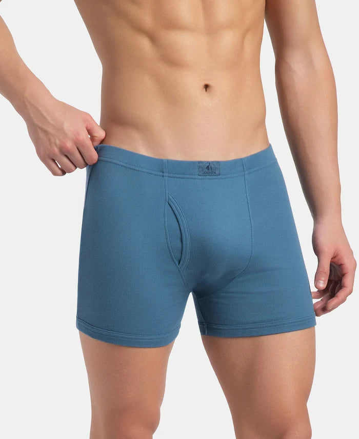 Super Combed Cotton Rib Solid Boxer Brief with Ultrasoft and Durable Waistband - Stellar (Pack of 2)