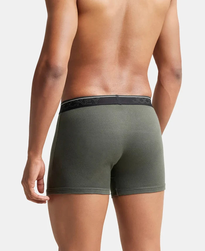 Super Combed Cotton Rib Solid Boxer Brief with Ultrasoft and Durable Waistband - Deep Olive-4