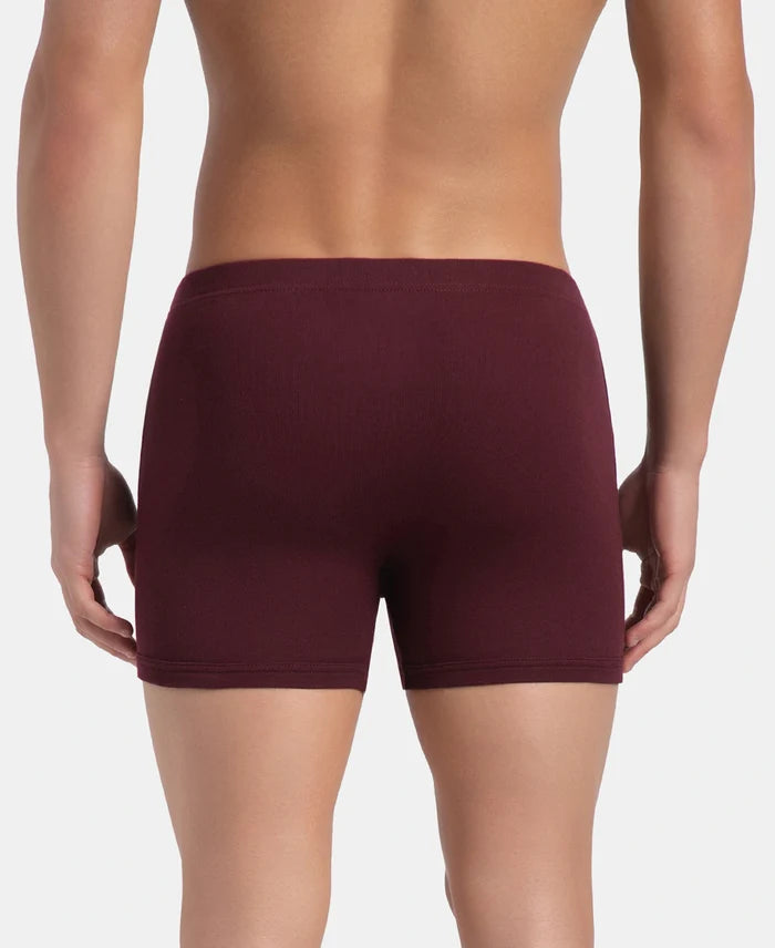 Super Combed Cotton Rib Solid Boxer Brief with Ultrasoft and Durable Waistband - Port Royale (Pack of 2)