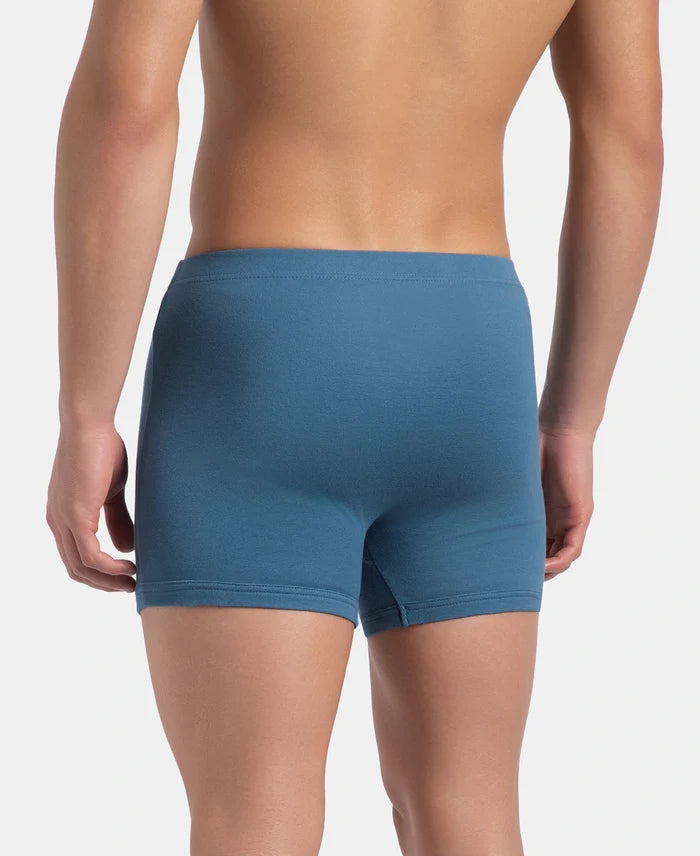 Super Combed Cotton Rib Solid Boxer Brief with Ultrasoft and Durable Waistband - Stellar (Pack of 2)