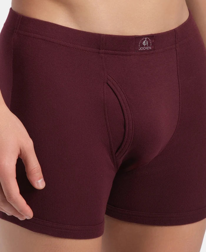 Super Combed Cotton Rib Solid Boxer Brief with Ultrasoft and Durable Waistband - Port Royale (Pack of 2)