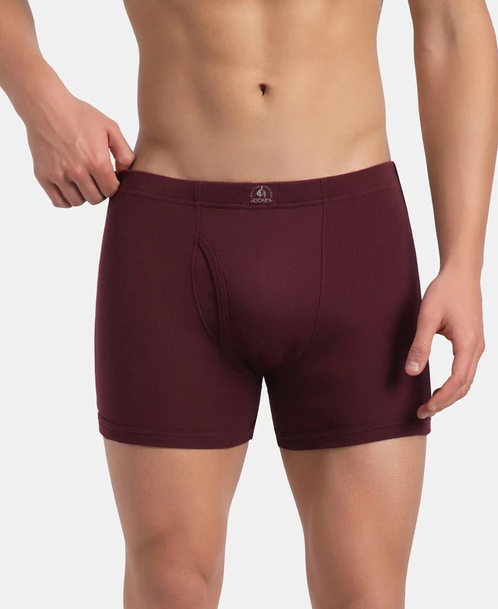 Super Combed Cotton Rib Solid Boxer Brief with Ultrasoft and Durable Waistband - Port Royale (Pack of 2)