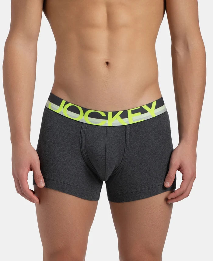 Super Combed Cotton Rib Solid Trunk with Ultrasoft Waistband - Charcoal Melange (Pack of 2)