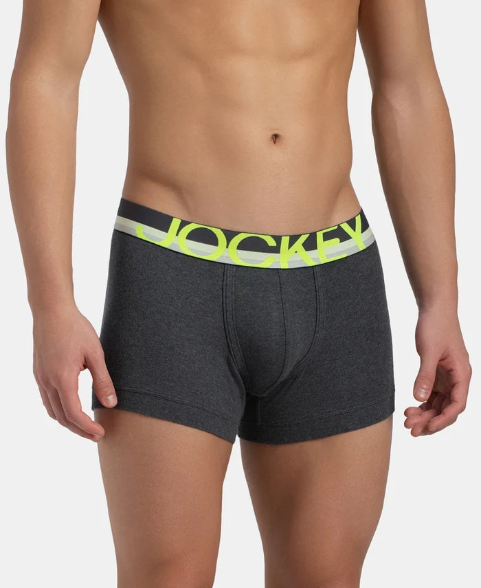 Super Combed Cotton Rib Solid Trunk with Ultrasoft Waistband - Charcoal Melange (Pack of 2)
