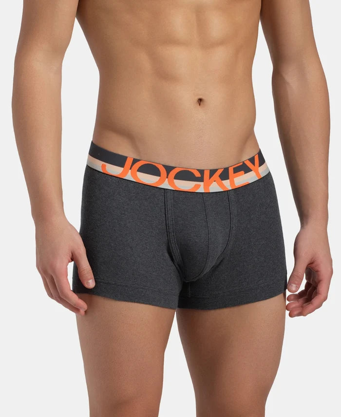 Super Combed Cotton Rib Solid Trunk with Ultrasoft Waistband - Charcoal Melange (Pack of 2)
