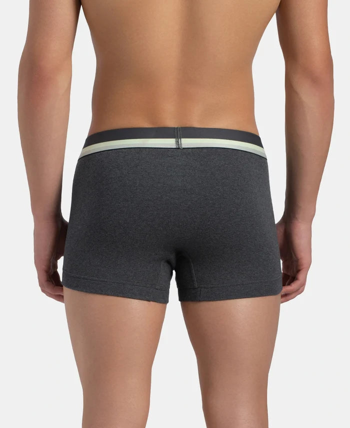 Super Combed Cotton Rib Solid Trunk with Ultrasoft Waistband - Charcoal Melange (Pack of 2)