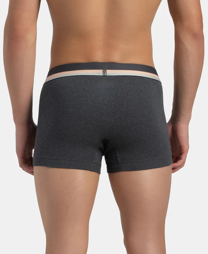 Super Combed Cotton Rib Solid Trunk with Ultrasoft Waistband - Charcoal Melange (Pack of 2)