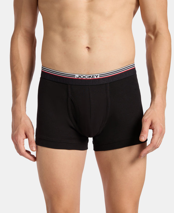 Super Combed Cotton Rib Trunk with Ultrasoft Waistband - Black