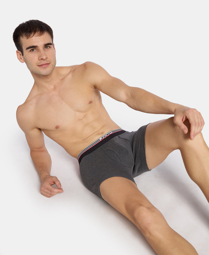 Super Combed Cotton Rib Trunk with Ultrasoft Waistband - Charcoal Melange