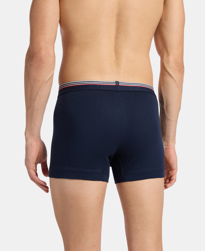 Super Combed Cotton Rib Trunk with Ultrasoft Waistband - Navy