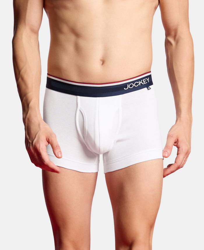 Super Combed Cotton Rib Trunk with Ultrasoft Waistband - White