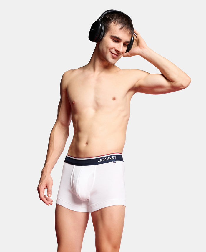 Super Combed Cotton Rib Trunk with Ultrasoft Waistband - White