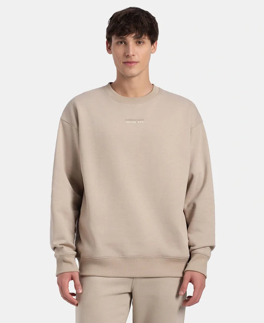 Super Combed Cotton Rich Graphic Print Fleece Sweatshirt with StayWarm Technology - Pure Cashmere