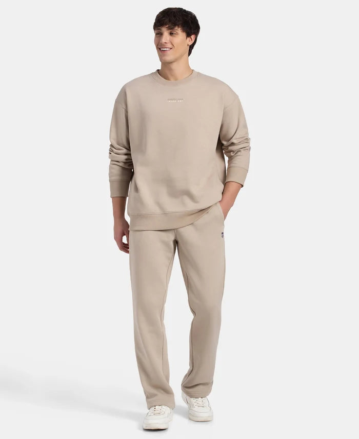 Super Combed Cotton Rich Graphic Print Fleece Sweatshirt with StayWarm Technology - Pure Cashmere