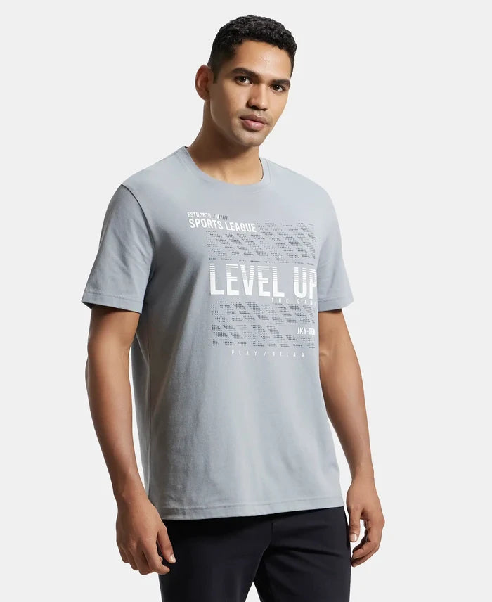 Super Combed Cotton Rich Graphic Printed Round Neck Half Sleeve T-Shirt - Monument-2