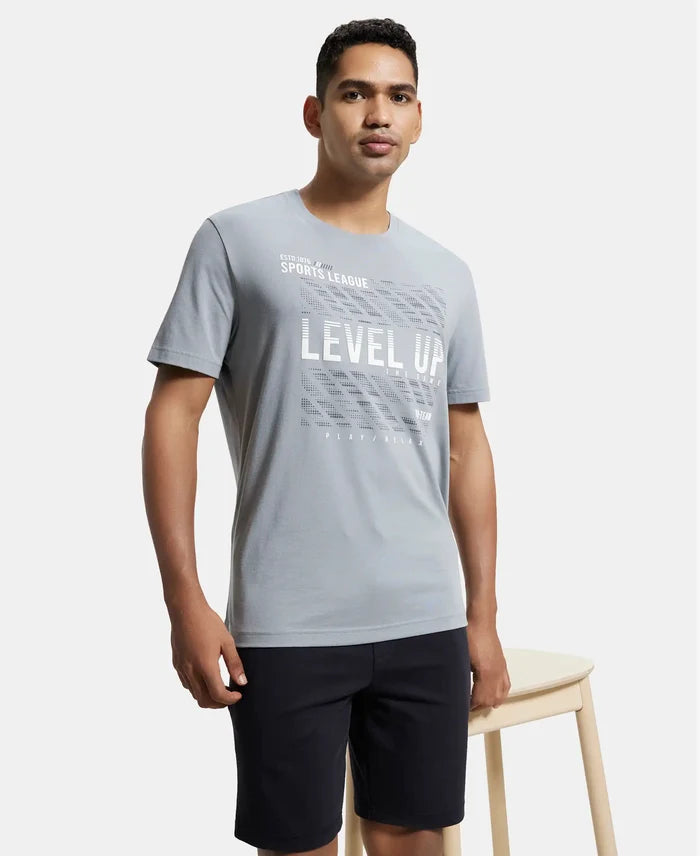 Super Combed Cotton Rich Graphic Printed Round Neck Half Sleeve T-Shirt - Monument-6