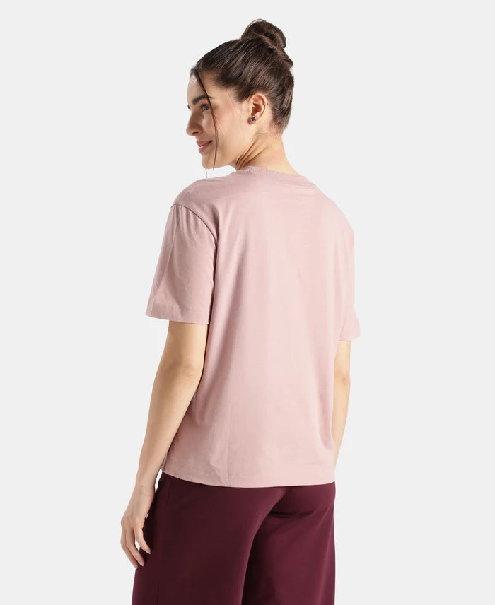 Super Combed Cotton Rich Oversized T-Shirt with Side Slits - Woodrose