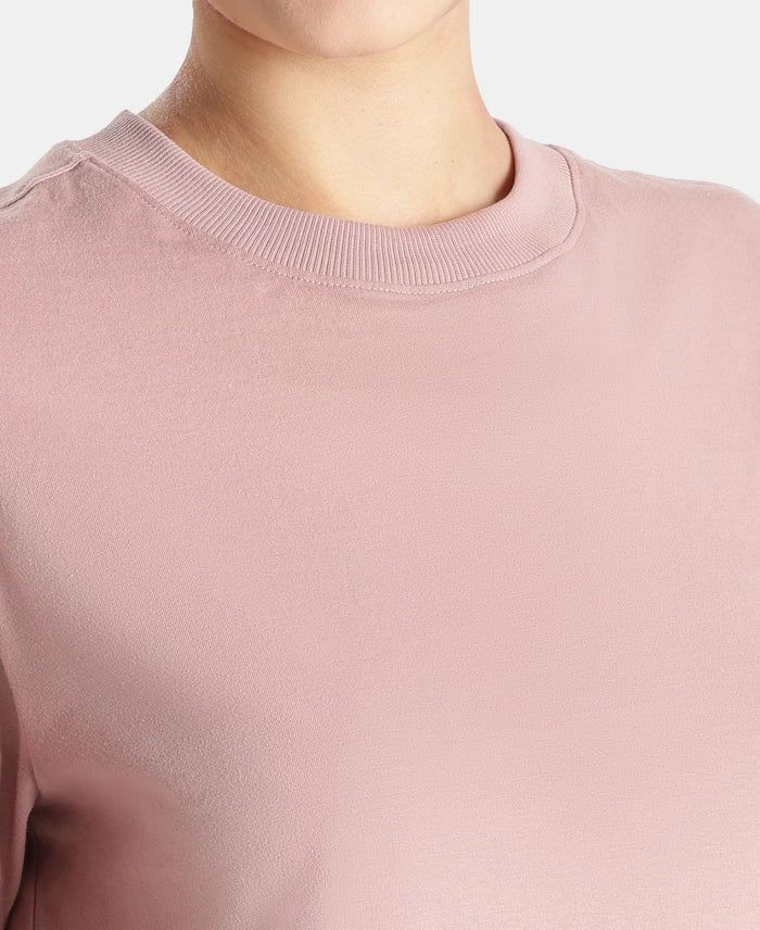 Super Combed Cotton Rich Oversized T-Shirt with Side Slits - Woodrose