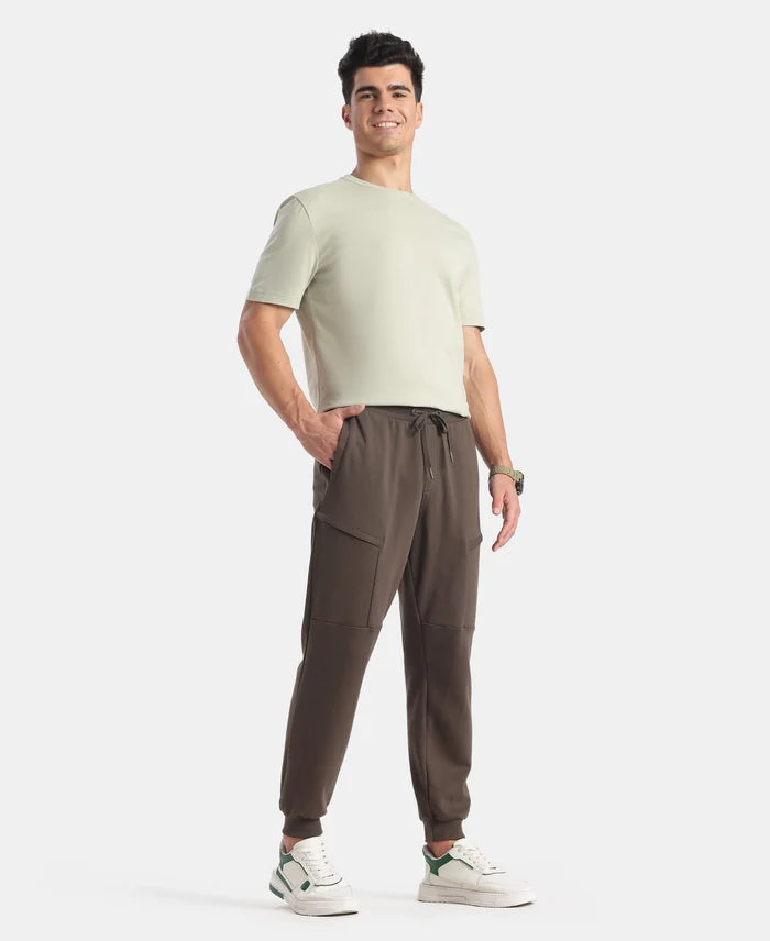 Super Combed Cotton Rich Regular Fit Jogger with Zipper Pockets - Black Olive
