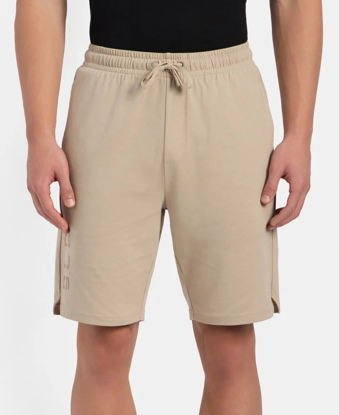 Super Combed Cotton Rich Straight Fit Shorts with Side Pockets - Pure Cashmere