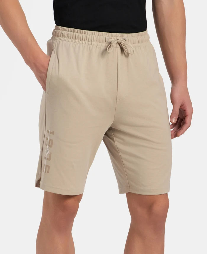 Super Combed Cotton Rich Straight Fit Shorts with Side Pockets - Pure Cashmere