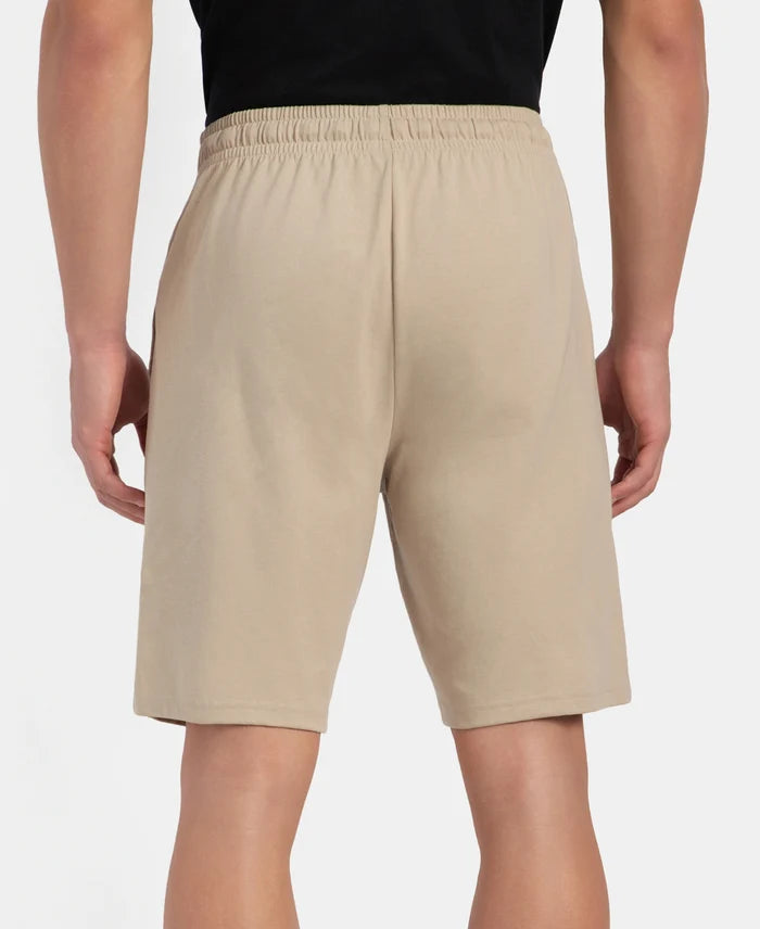 Super Combed Cotton Rich Straight Fit Shorts with Side Pockets - Pure Cashmere