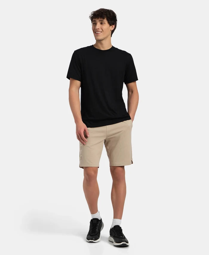 Super Combed Cotton Rich Straight Fit Shorts with Side Pockets - Pure Cashmere