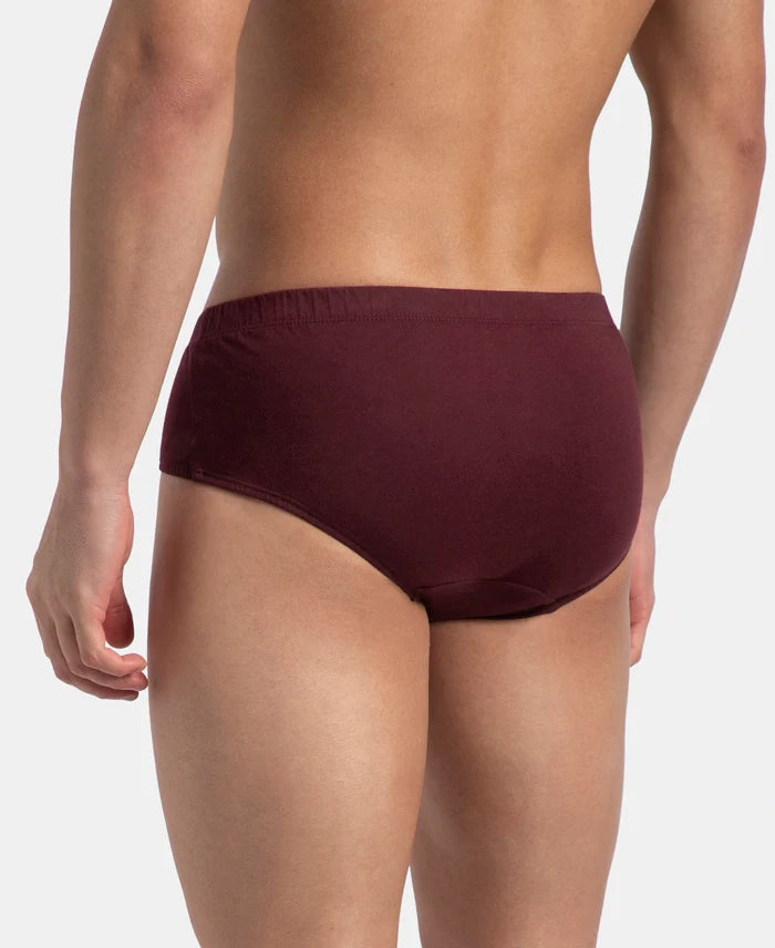 Super Combed Cotton Solid Brief with Ultrasoft Concealed Waistband - Port Royale (Pack of 3)