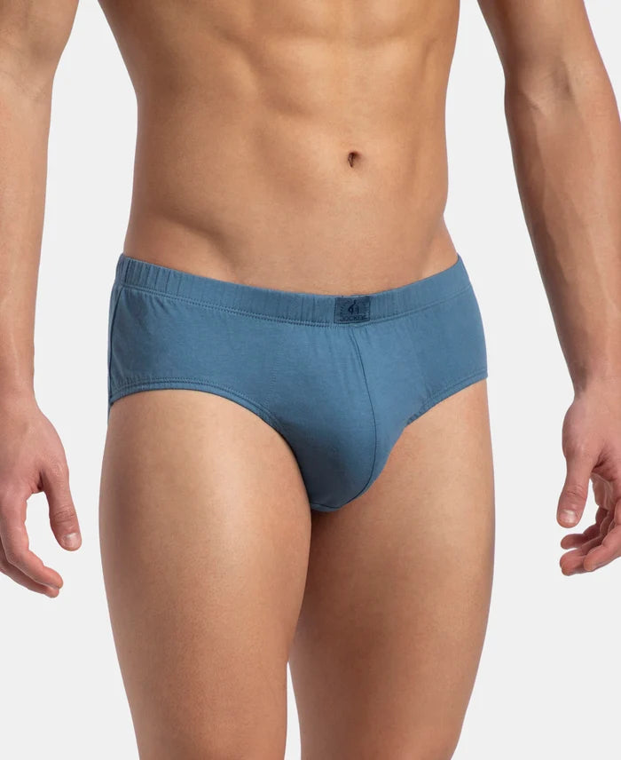 Super Combed Cotton Solid Brief with Ultrasoft Concealed Waistband - Stellar (Pack of 2)