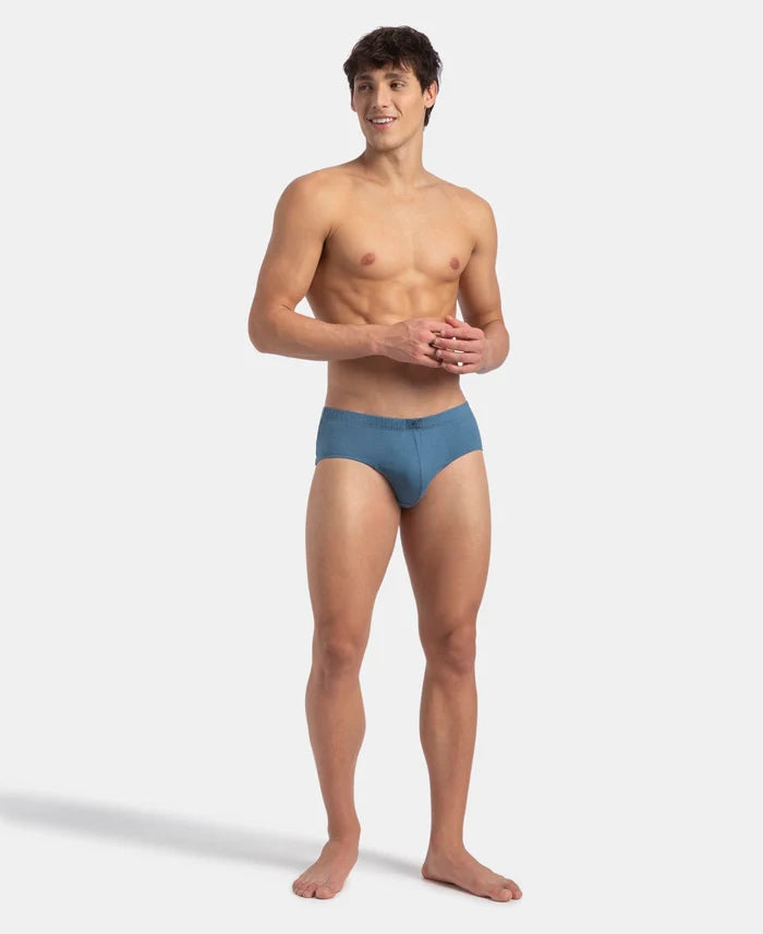 Super Combed Cotton Solid Brief with Ultrasoft Concealed Waistband - Stellar (Pack of 2)