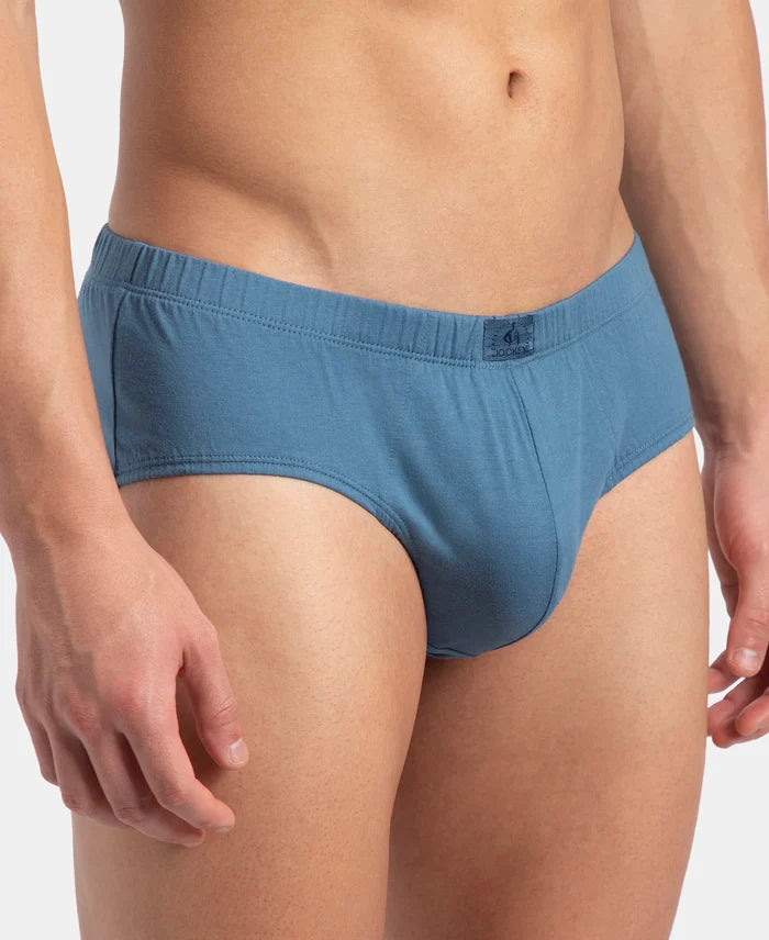 Super Combed Cotton Solid Brief with Ultrasoft Concealed Waistband - Stellar (Pack of 2)