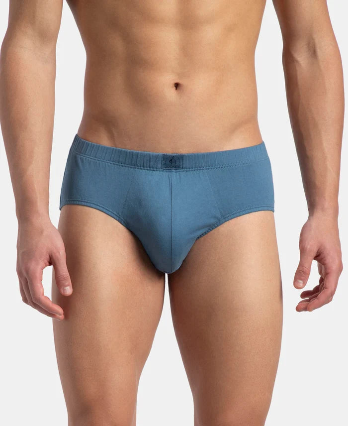 Super Combed Cotton Solid Brief with Ultrasoft Concealed Waistband - Stellar (Pack of 2)