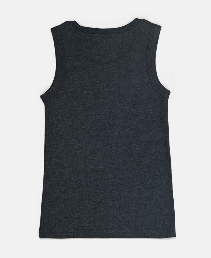 Super Warm Kid's Super Combed Cotton Rich Brushed Thermal Muscle Vest with StayWarm Treatment - Charcoal Melange