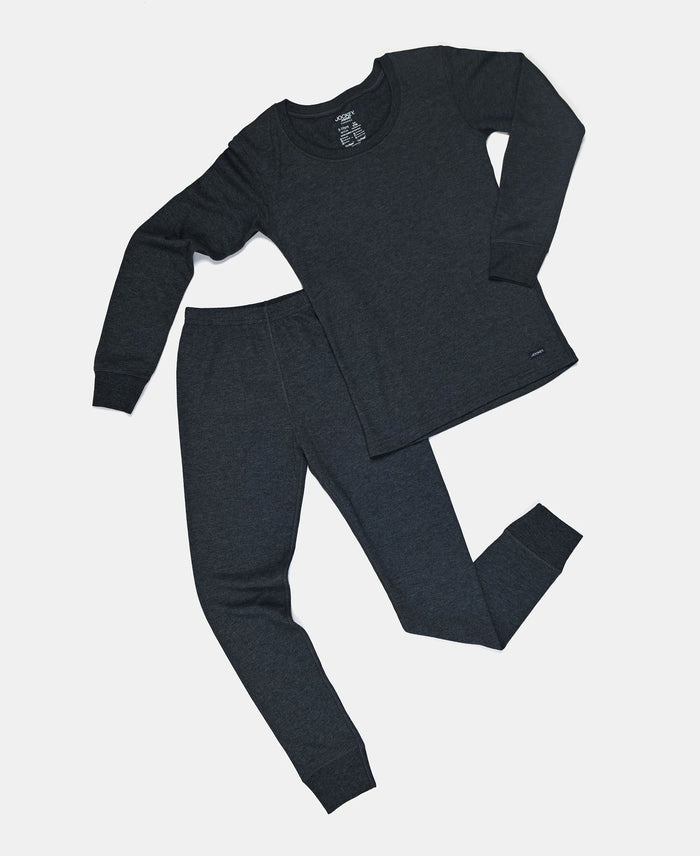 Super Warm Kid's Super Combed Cotton Rich Brushed Thermal Undershirt with StayWarm Treatment - Charcoal Melange